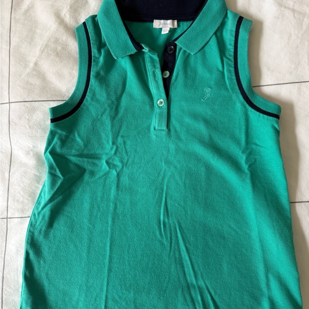 Jacadi Kids Green Sleeveless Polo Shirt
